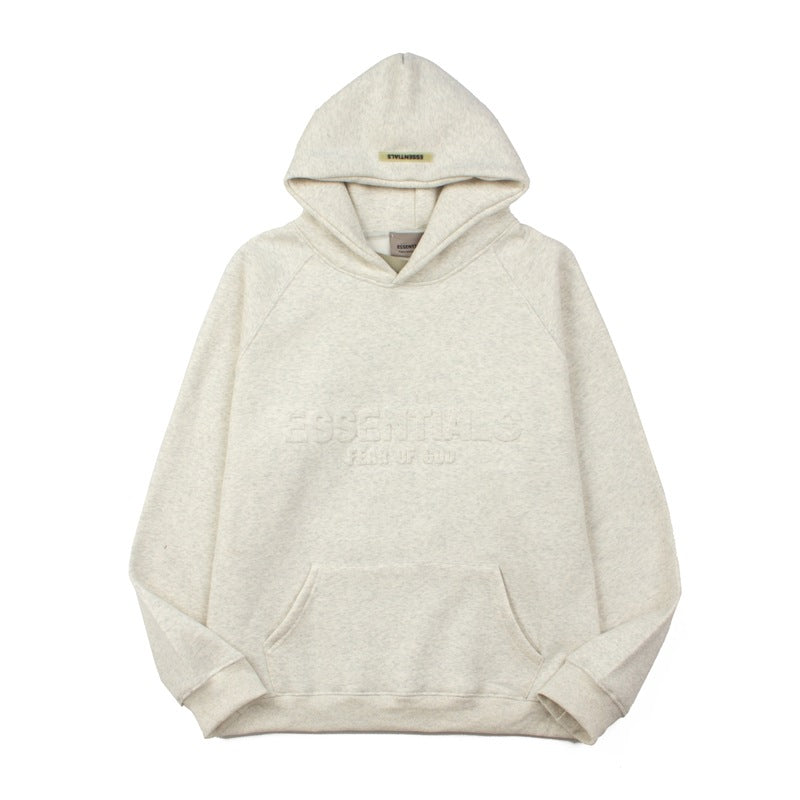 2026 American Style ESSE Embossed Lettering High Street hoodie