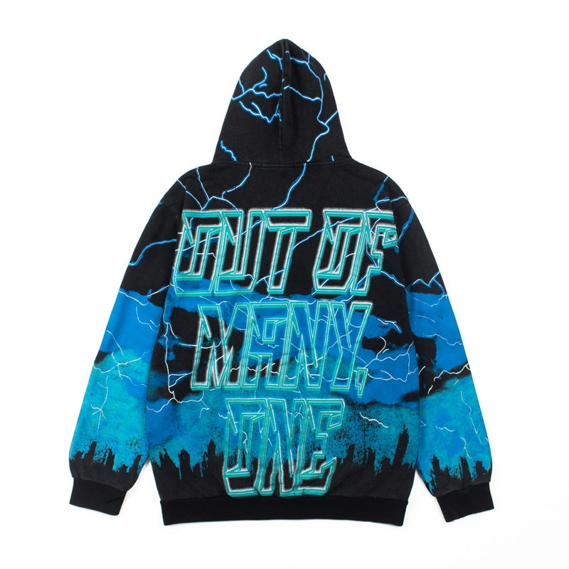 2026 American Street Style Statue of Liberty Print Terry hoodie