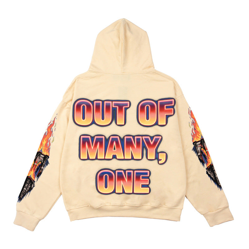 2026  American High Street Retro Falling Statue of Liberty Hoodie