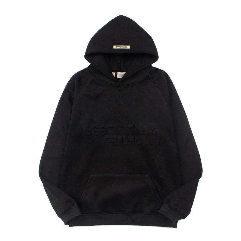 2026 American Style ESSE Embossed Lettering High Street hoodie