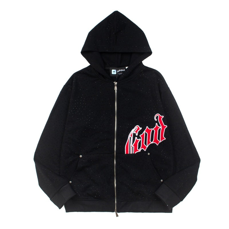 2026  American High Street Style New Street Embroidered hoodie