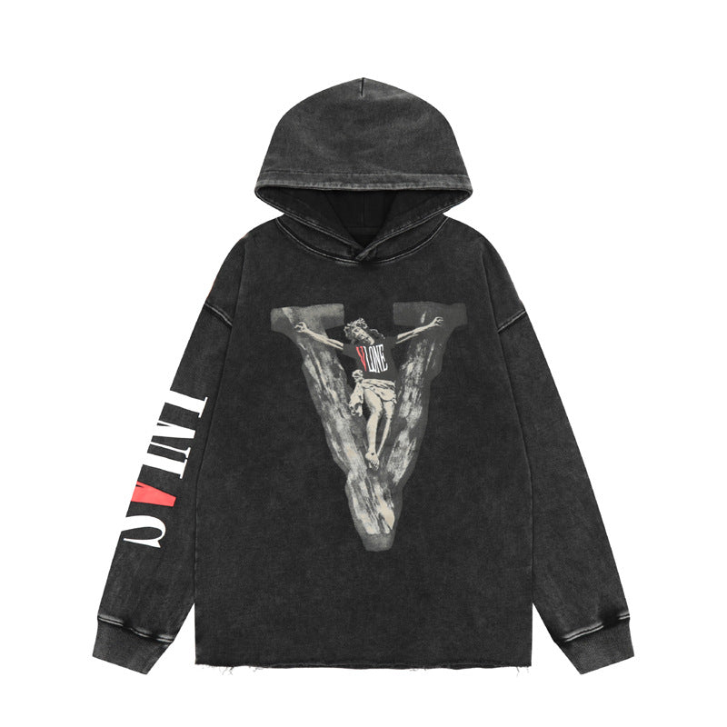 2026   American High Street Style Autumn/Winter Trendy Letter Print Hoodie