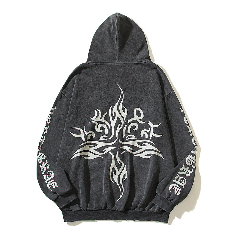 2026 Autumn/Winter European and American Street Style Washed hoodie