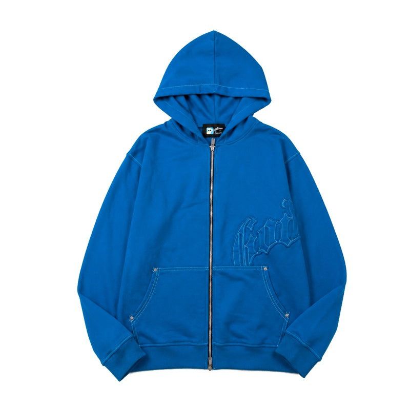 2026 American High Street Appliqué Embroidery Retro Hip hoodie