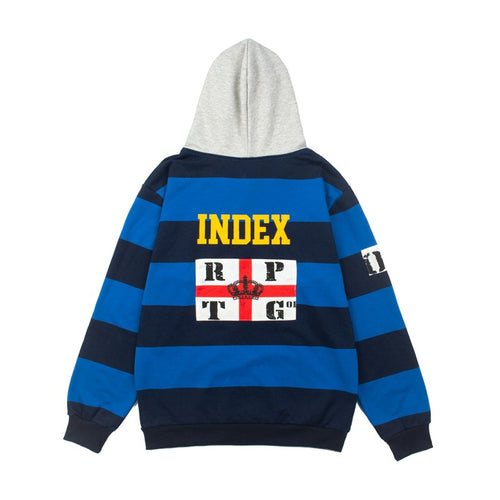2026  American High Street New Striped Color Block Hoodie