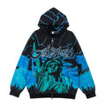 2026 American Street Style Statue of Liberty Print Terry hoodie