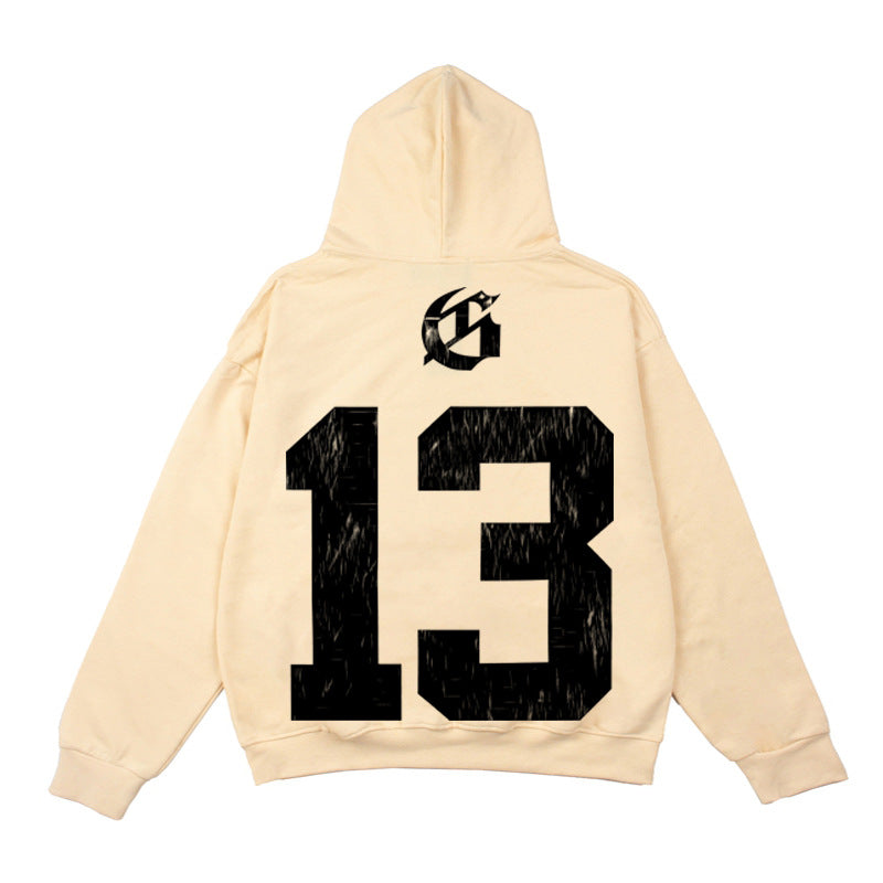 2026 American-style Flame Skull Print Unisex Loose Fit Summer Washed hoodie
