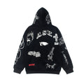 2026 American Style HEII Colorful Graffiti Sprayed Dirty hoodie