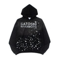2026 American High Street Splatter Retro Letter Washed hoodie