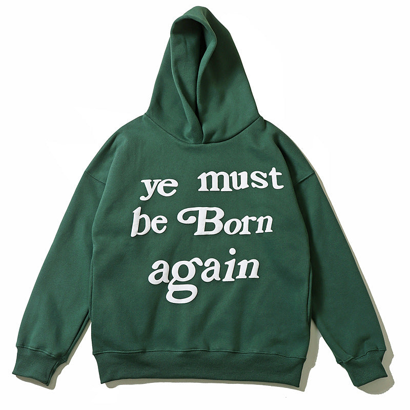 2026 American Kanye Letter Foam Loose High Street hoodie