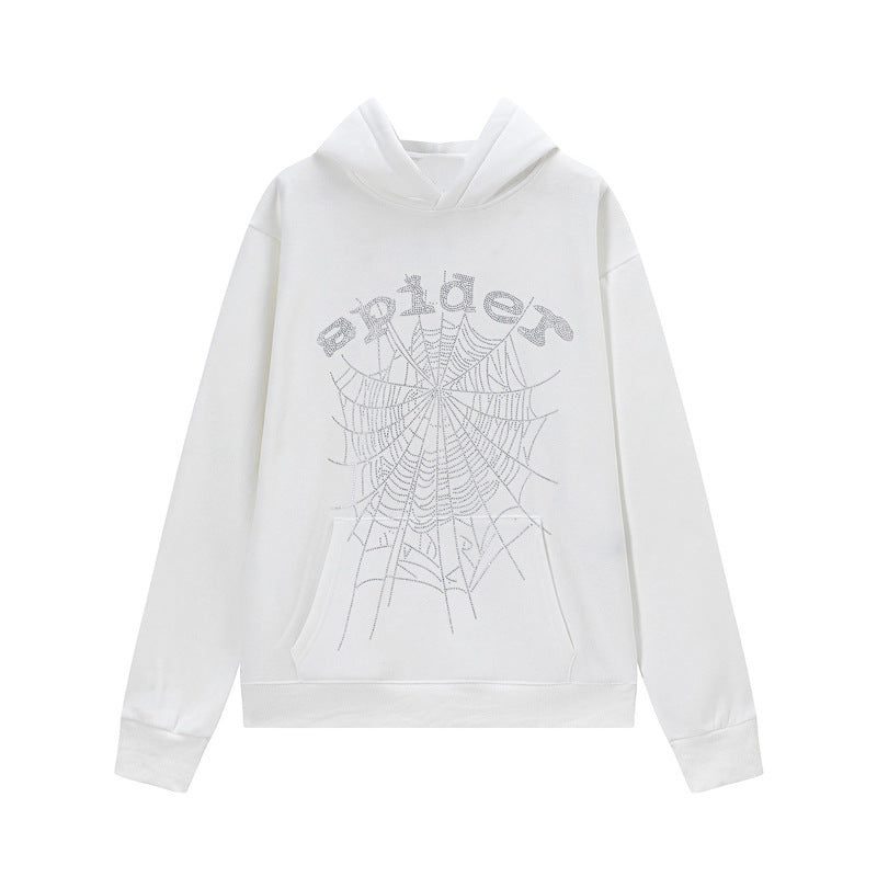 2026   American Style New Hoodie Spider Web Letter Hoodie