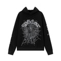 2026 American Style New Hoodie Spiderweb Letter Rhineston hoodie