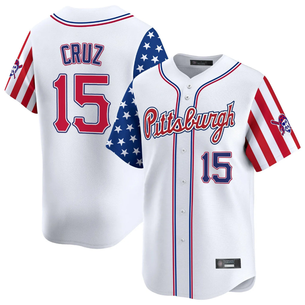 Boles P.Pirates #15 Oneil Cruz Player White 2025 Independence Day Vapor Premier Limited Stitched Jerseys