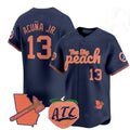Boles A.Braves #13 Ronald Acuna Jr. NavyThe Big Peach Vapor Stitches Personalized Jersey