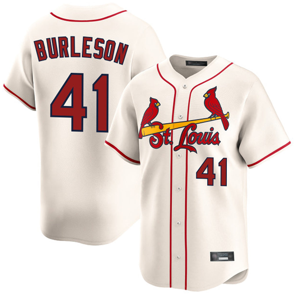 Boles  St. Louis Cardinals #41 Alec Burlesona Player Cream Home Limited Stitched Jerseys