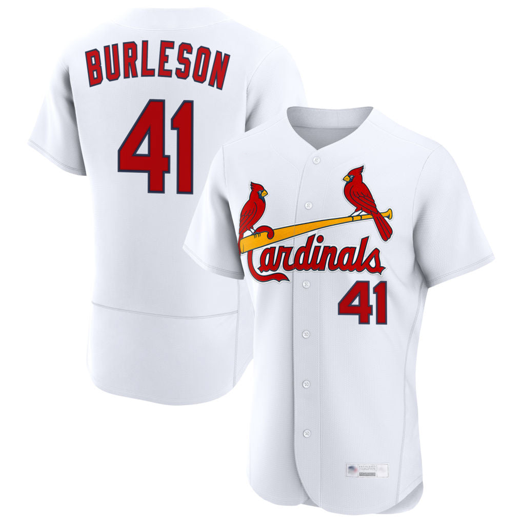 Boles  St. Louis Cardinals #41 Alec Burlesona Player White Home Limited Elite Stitched Jerseys