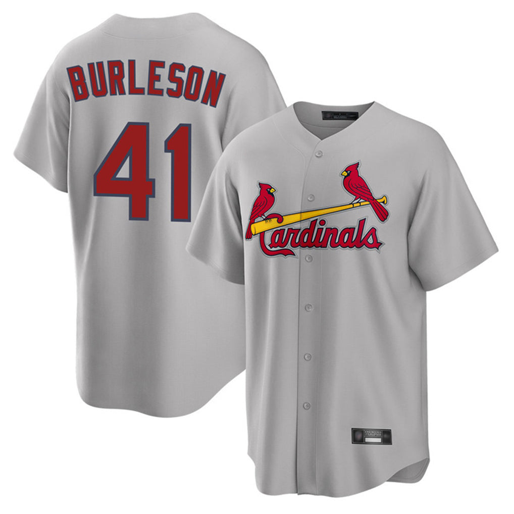 Boles  St. Louis Cardinals #41 Alec Burlesona Player Gray Home Game Stitched Jerseys