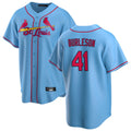 Boles  St. Louis Cardinals #41 Alec Burlesona Player Light Blue Home Game Stitched Jerseys