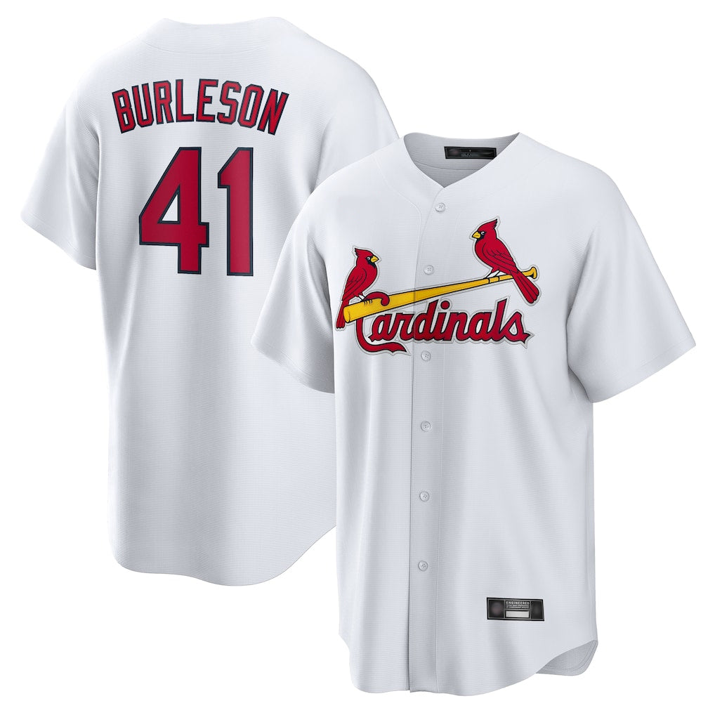 Boles  St. Louis Cardinals #41 Alec Burlesona Player White Home Game Stitched Jerseys