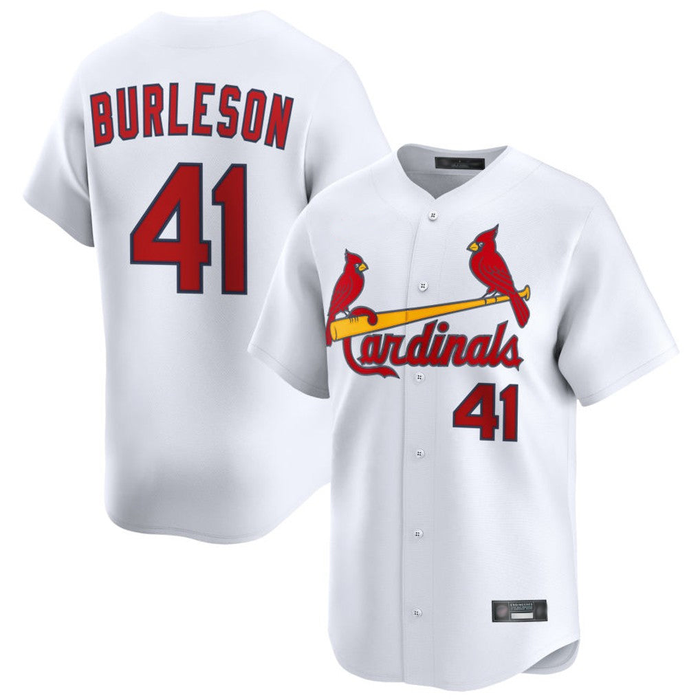 Boles  St. Louis Cardinals #41 Alec Burlesona Player White Home Limited Stitched Jerseys