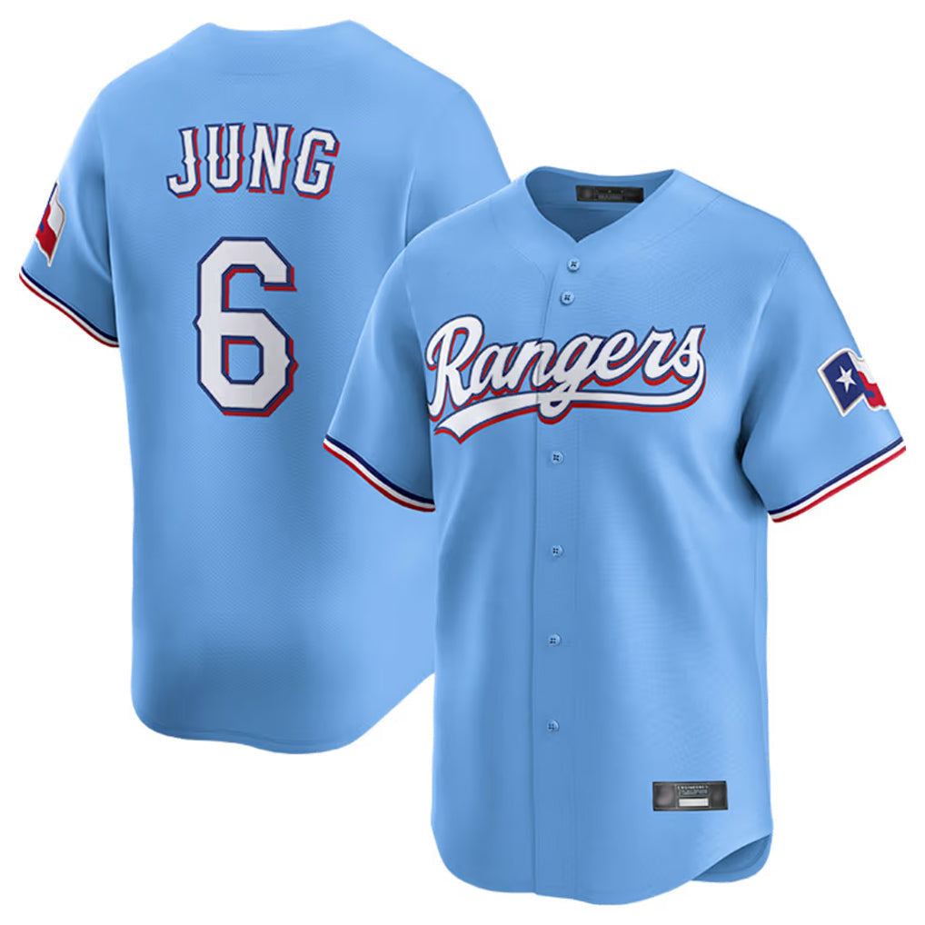 Boles  T.Rangers #6 Josh Jung Player Light Blue Limited Home Stitched Jerseys