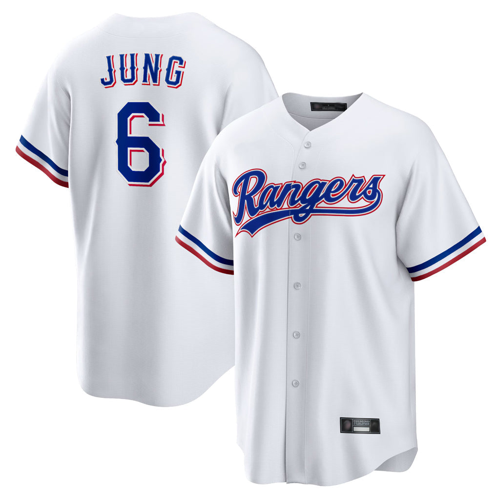 Boles  T.Rangers #6 Josh Jung Player White Home Limited Stitched Jerseys