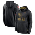 Boles T.Titans Black Salute to Service Sideline Performance Pullover Hoodies Home Game Blank Player Stitched Jerseys