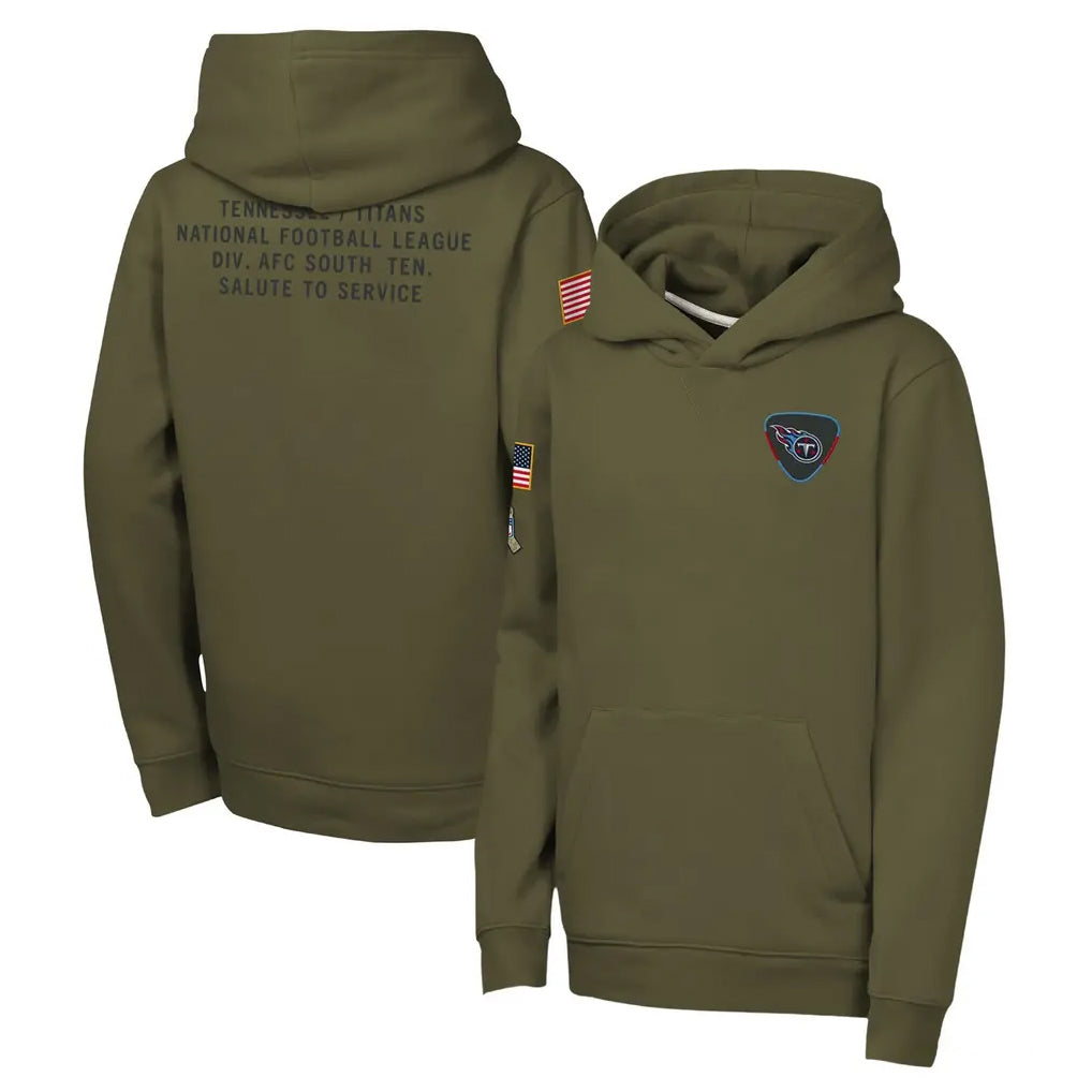Boles T.Titans Olive Salute to Service Hoodies Home Game Blank Player Stitched Jerseys