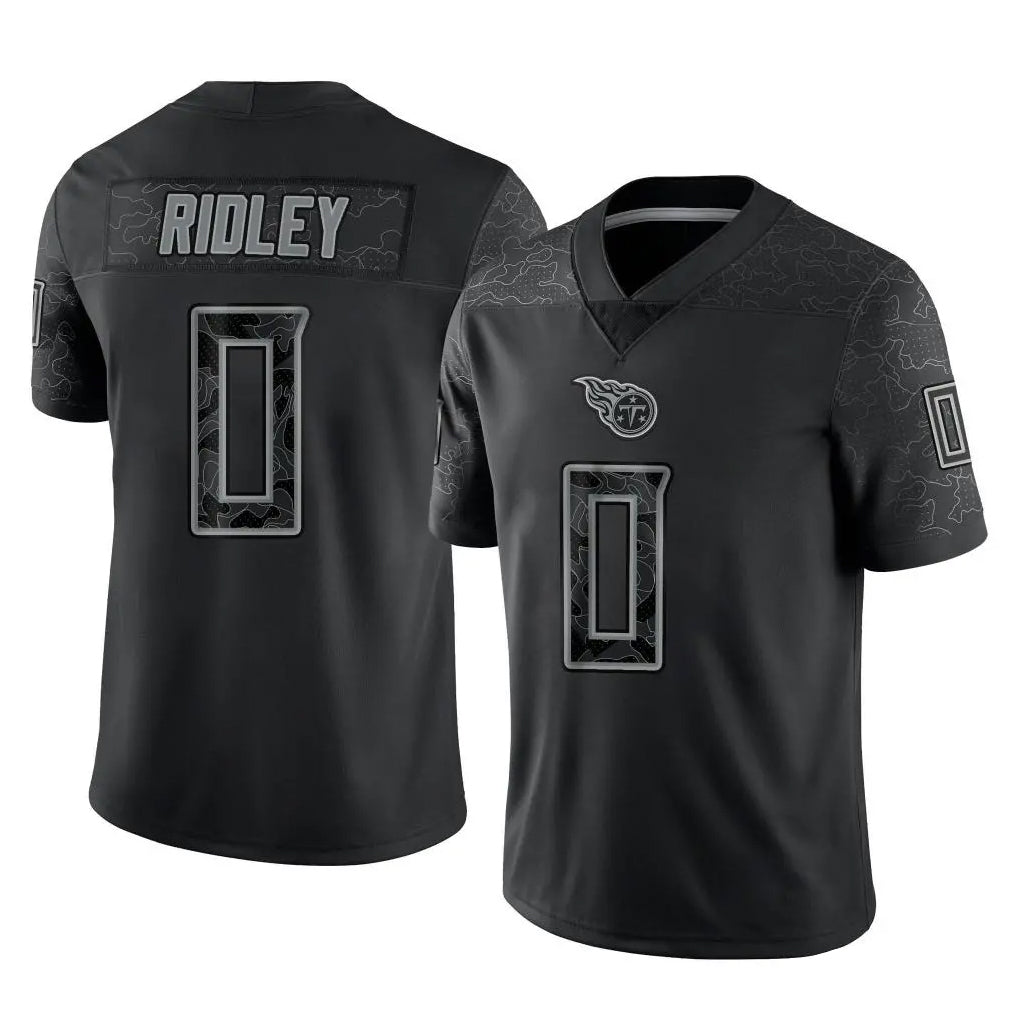 Boles T.Titans #0 Calvin Ridley Player Black Limited Reflective Home Game Stitched Jerseys