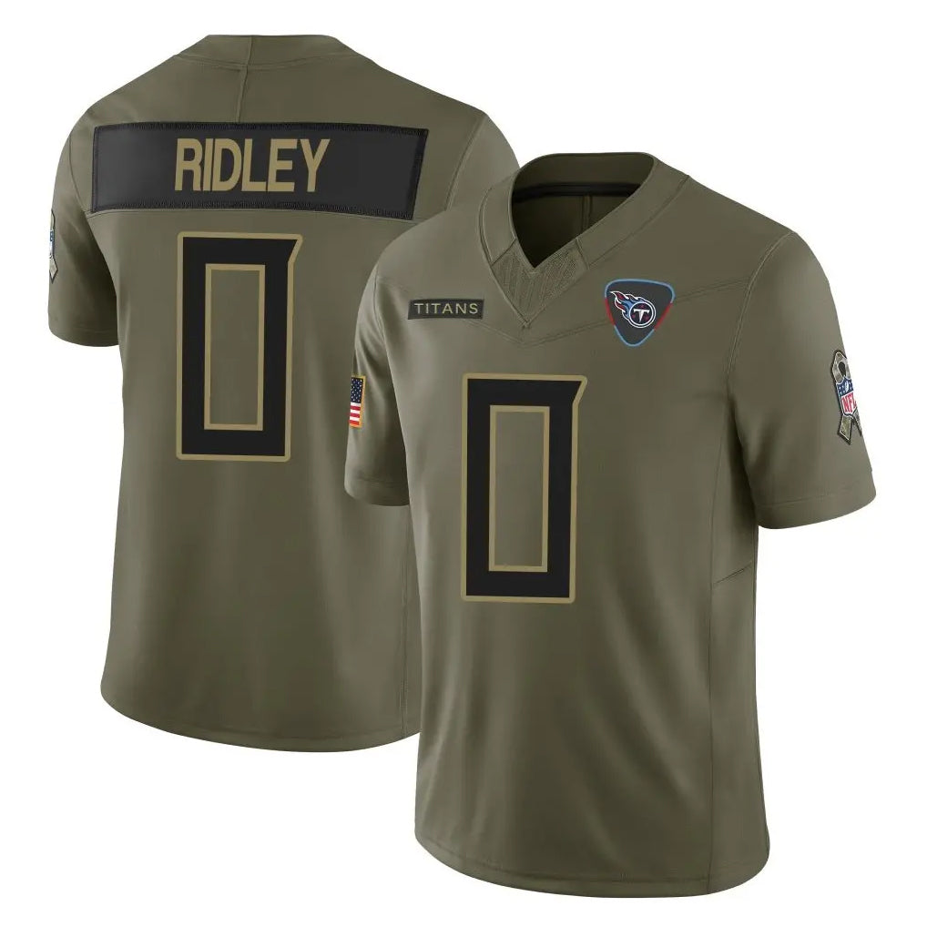 Boles T.Titans #0 Calvin Ridley Player Olive Limited 2025 Salute to Service Home Game Stitched Jerseys