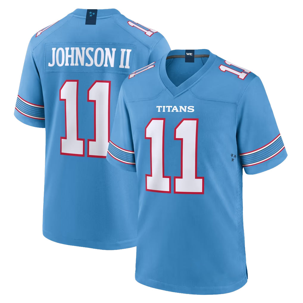 Boles T.Titans #11 Jermaine Johnson II Player Light Blue 2026 Game Home Stitched Jerseys