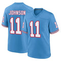 Boles T.Titans #11 Jermaine Johnson II Player Light Blue Oilers Throwback Home Game Stitched Jerseys