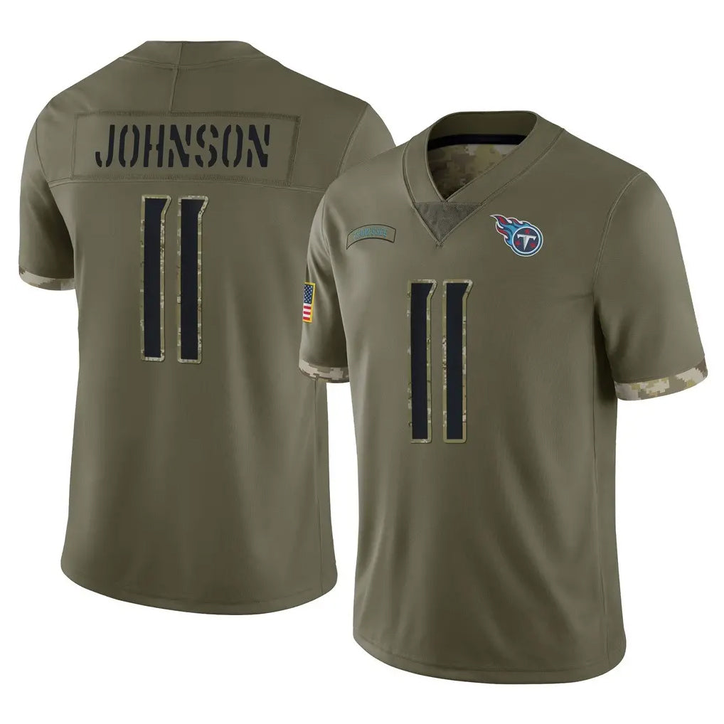 Boles T.Titans #11 Jermaine Johnson II Player Olive Limited Salute to Service Home Game Stitched Jerseys
