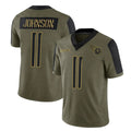 Boles T.Titans #11 Jermaine Johnson II Player Olive Salute to Service Limited Home Game Stitched Jerseys