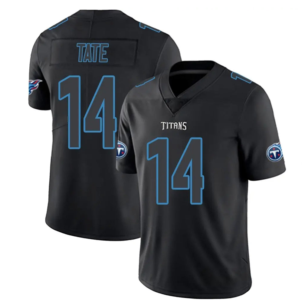 Boles T.Titans #14 Carnell Tate Player Black Impact Limited Home Game Stitched Jerseys