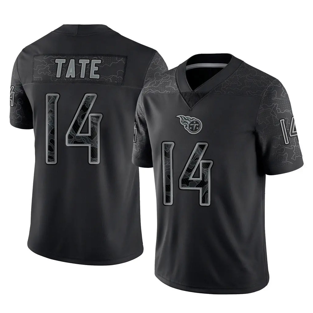 Boles T.Titans #14 Carnell Tate Player Black Limited Reflective Home Game Stitched Jerseys