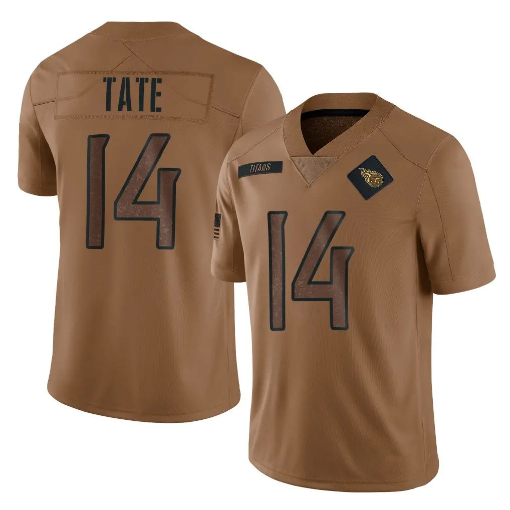 Boles T.Titans #14 Carnell Tate Player Brown Limited Salute to Service Home Game Stitched Jerseys