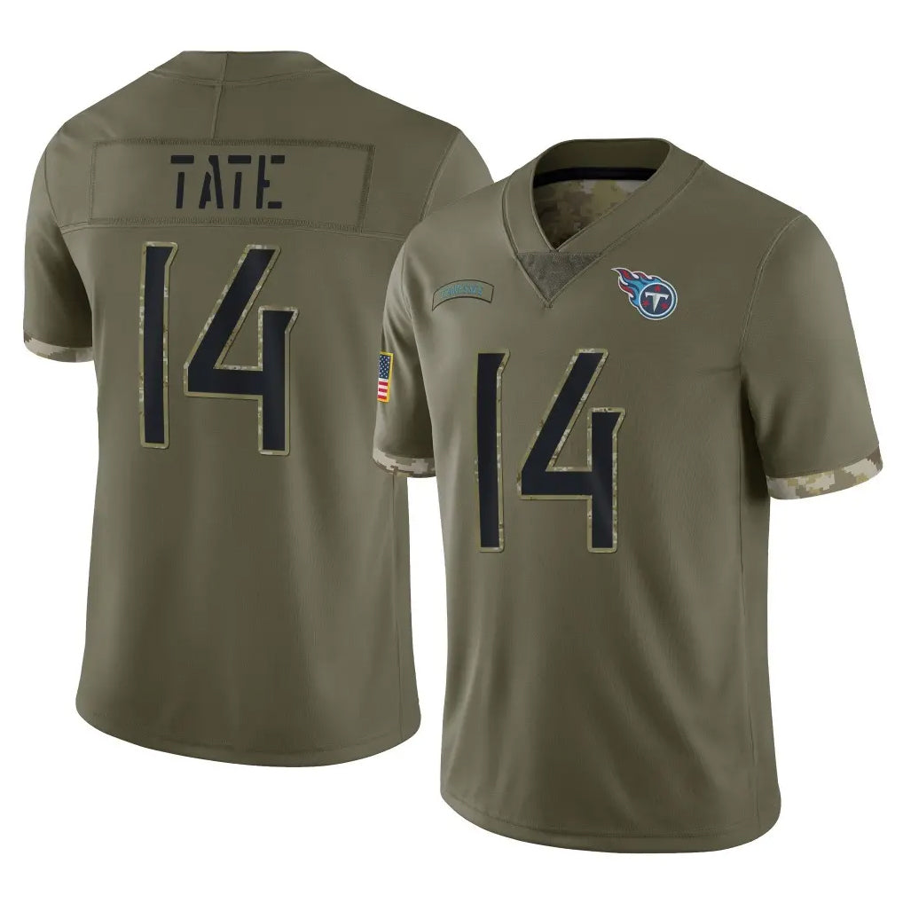 Boles T.Titans #14 Carnell Tate Player Olive Limited Salute to Service Home Game Stitched Jerseys