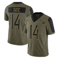 Boles T.Titans #14 Carnell Tate Player Olive Salute to Service Limited Home Game Stitched Jerseys
