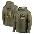 Boles T.Titans #14 Carnell Tate Player Olive Salute to Service Pullover Hoodies Home Game Stitched Jerseys