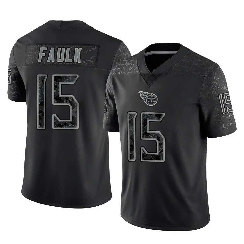 Boles T.Titans #15 Keldric Faulk Player Black Limited Reflective Home Game Stitched Jerseys
