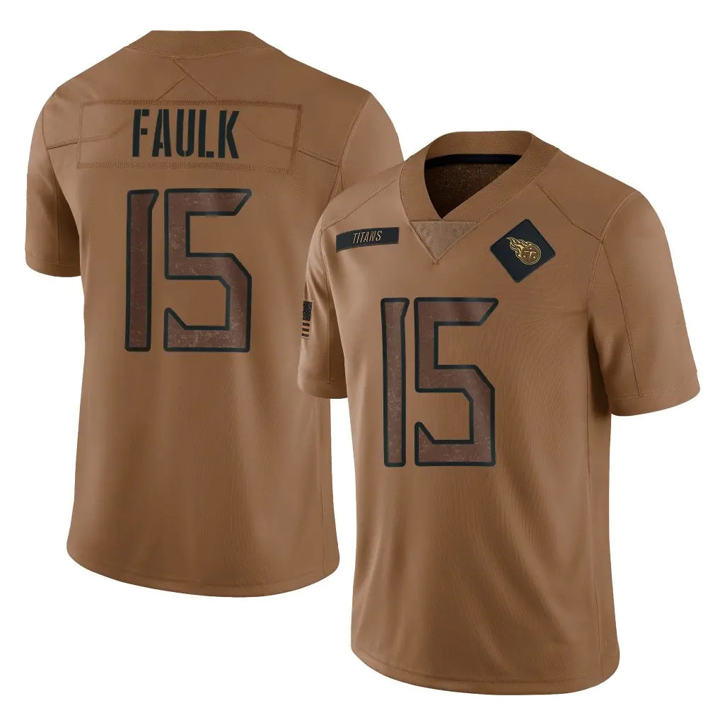 Boles T.Titans #15 Keldric Faulk Player Brown Limited Salute to Service Home Game Stitched Jerseys