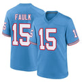 Boles T.Titans #15 Keldric Faulk Player Light Blue Oilers Throwback Home Game Stitched Jerseys