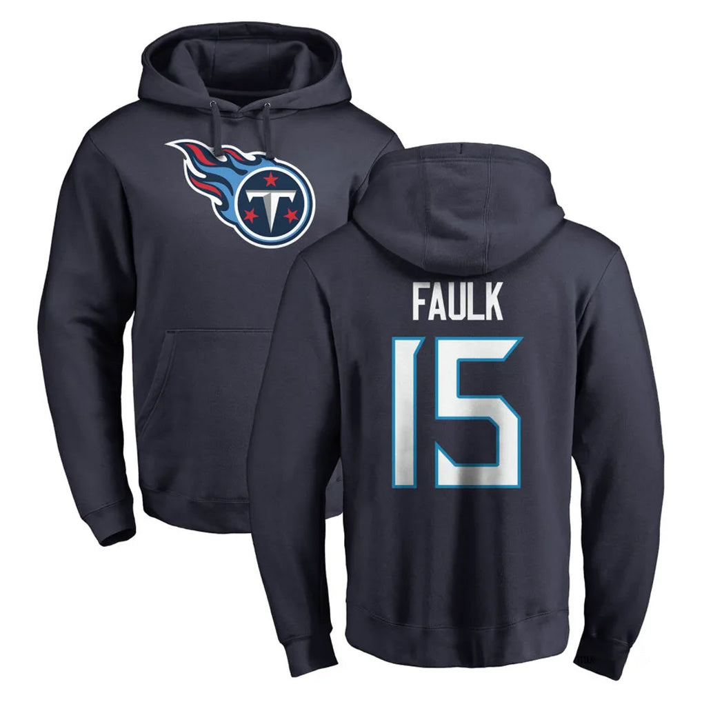 Boles T.Titans #15 Keldric Faulk Player Navy Logo Pullover Hoodies Home Game Stitched Jerseys