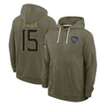 Boles T.Titans #15 Keldric Faulk Player Olive Salute to Service Hoodies Home Game Stitched Jerseys