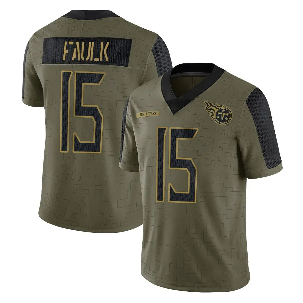 Boles T.Titans #15 Keldric Faulk Player Olive Salute to Service Limited Home Game Stitched Jerseys