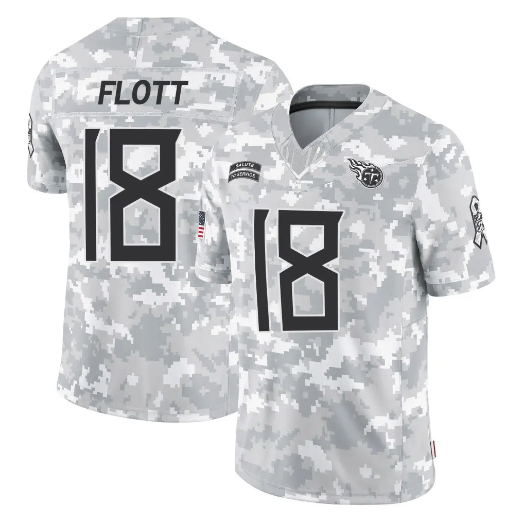 Boles T.Titans #18 Cor'Dale Flott Player Arctic Camo Limited Salute to Service Home Game Stitched Jerseys
