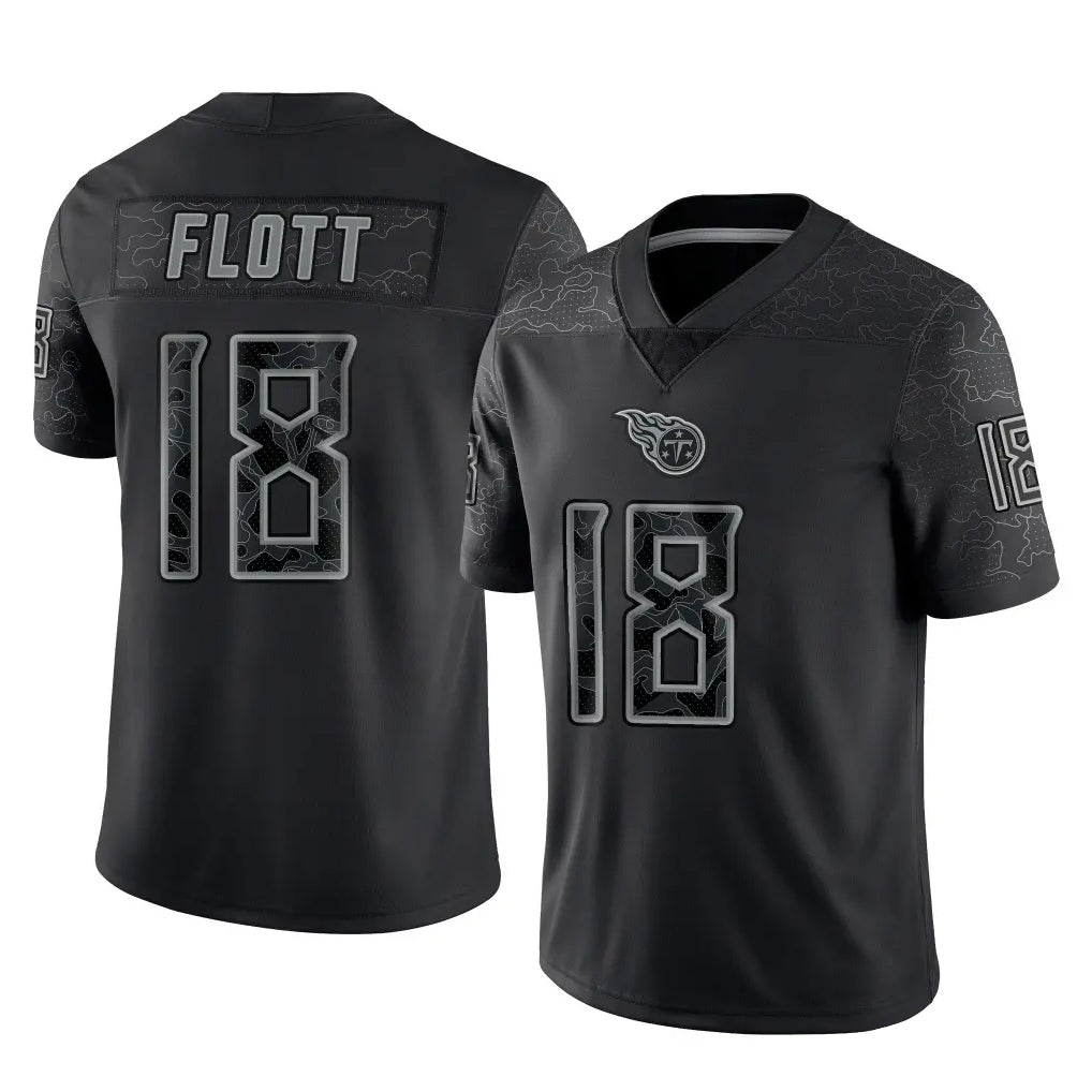 Boles T.Titans #18 Cor'Dale Flott Player Black Limited Reflective Home Game Stitched Jerseys