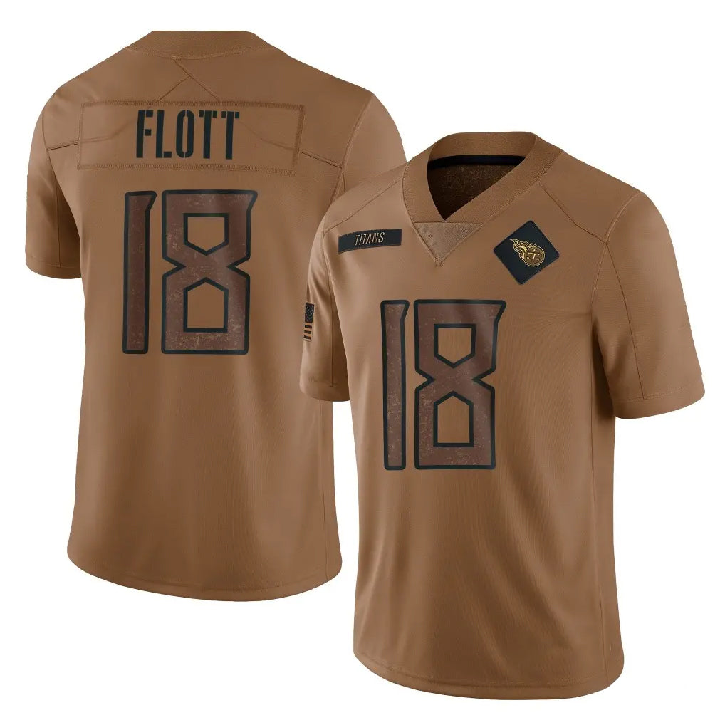 Boles T.Titans #18 Cor'Dale Flott Player Brown Limited Salute to Service Home Game Stitched Jerseys