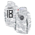 Boles T.Titans #18 Cor'Dale Flott Player Camo Arctic Salute to Service Pullover Hoodies Home Game Stitched Jerseys